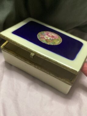 Antique Handmade Porcelain Trinket Box - 1950’s Victorian Style